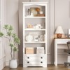 White Bookcase with 4-Tier Open Shelves & 2 Drawers, Storage Shelves for Home Office, Living Room, Study - 4 of 4