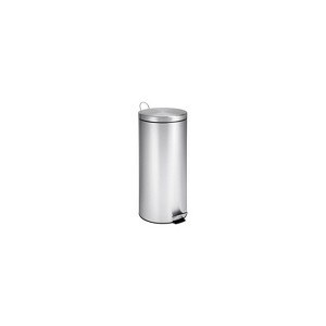 Honey-Can-Do Stainless Steel Round Step Trash Can with Lid Silver 7.92 Gallon (TRS-02110) TRS-09274 Step Trash Can - 1 of 1