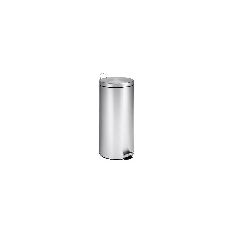 Honey-Can-Do Stainless Steel Round Step Trash Can with Lid Silver 7.92 Gallon (TRS-02110) TRS-09274 Step Trash Can, 1 of 2