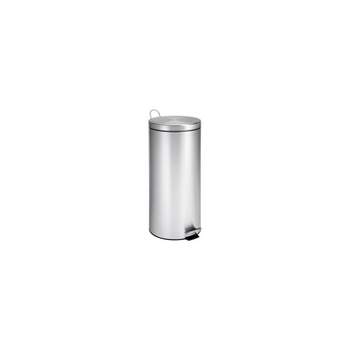 Honey-Can-Do Stainless Steel Round Step Trash Can with Lid Silver 7.92 Gallon (TRS-02110) TRS-09274 Step Trash Can