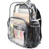 Juvale Clear Backpack Stadium Approved, See Through Bag for Sports, Concert & Festival Events, Gray Trim, 6x12.5x17.5 In - 3 of 4