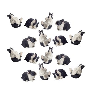 Playful Resin Rabbit Figurines Set of 16, Black & White Spring Décor 2"–3.5" by Melrose - 1 of 4
