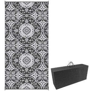 Outsunny RV Mat, Outdoor Patio Rug / Large Camping Carpet with Carrying Bag, 9' x 18', Waterproof Plastic Straw, Reversible - 1 of 4