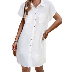 mens short sleeve casual dress shirts Men's Shirts Button Down Shirts for Men Beach Summer Wedding Shirts Spread Collar Shirts Gray at Amazon Men's Clothing store APR 23 Velvet Colors:Chocolate Brown 780 sleeve button Pearl Droplets Bridal Earrings,
