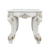 Royal Hampton Marble Top End Table with Hairpin Style Metal Legs, White and Black - 2 of 4