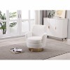 Lyngins Swivel Accent Chair with Stainless Steel Base,Upholstered Swivel Round Barrel Chair,Velvet Sofa Chair for Bedroom,Living Room - 2 of 4