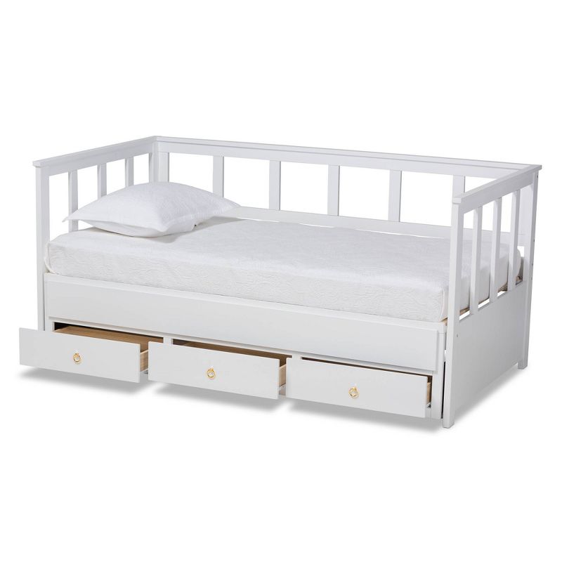 Twin to King Kendra Expandable Daybed with Storage Drawers White - Baxton Studio, 3 of 15