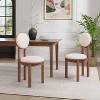 Christopher Knight Home Set of 2 Eliza Contemporary Upholstered Rubberwood Armless Dining Chairs Walnut/Beige - 2 of 4