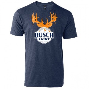 Mens Busch Light Hunter Orange Buck Horns T-Shirt - 1 of 2