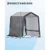 6x8FT Carport with 2 Roll-Up Doors & Vents, 240G Heavy-Duty Waterproof PE Tarp, UV-Resistant Storage Sheds for Motorcycle, Firewood & Tools - 2 of 4