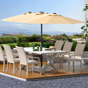13ft Large Patio Umbrella, Double-Sided Outdoor Market Rectangle Umbrellas - 1 of 4