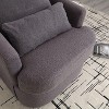 Okak Modern 360° Swivel Barrel Chair Accent Chair with Soft Dual Pillow Leisure Sofa Armchair Club Chair for Hotel Lounge Bedroom, Gray - 3 of 4