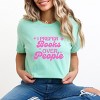 I Prefer Books Over People Stars - Women's Short Sleeve Graphic T-Shirt - 3 of 4