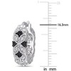 EVERLY JEWELRY | Sterling Silver 1/6 CT TW Black and White Diamond Hoop Earrings Black Rhodium Plated - 2 of 4