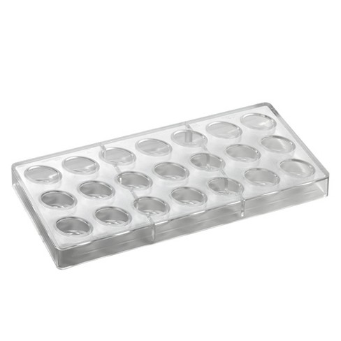 Pavoni Polycarbonate Chocolate Mold Skewed Oval Each Cavity Is 32x23mm X  19mm High - 21 Cavities : Target