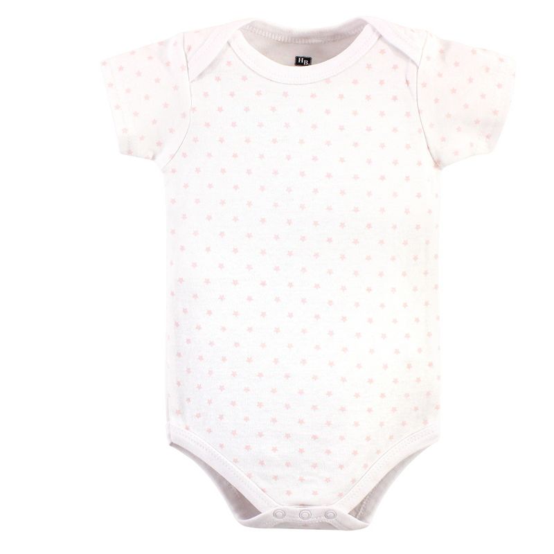 Hudson Baby Infant Girl Cotton Bodysuits 5pk, Gold/Pink Unicorn, 3 of 8