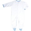 Pavilion Gift Company - Shine Little One - 6-12 Months Blue Trimmed Sleeper - One Piece Pajamas - 4 of 4