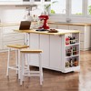 VYNXARIA K&K 53" Kitchen Island Set with Bar Stools, Power Outlet & Ample Storage in White - 4 of 4