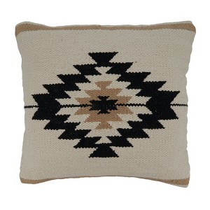 Saro Lifestyle Kilim Pillow - Poly Filled, 18" Square, Natural - 1 of 3