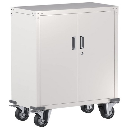 Metal Storage Cabinet with 2 Doors, Lockable Steel Storage Cabinet with 2  Doors and Adjustable Shelves, Steel Lockable File Cabinet, Locking Tool