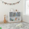 Kids Toy Storage Cabinet with Bookshelf and 2 Drawers, 5-Cubby Wooden Organizer ¨C Gray, for Playroom or Bedroom - 3 of 4