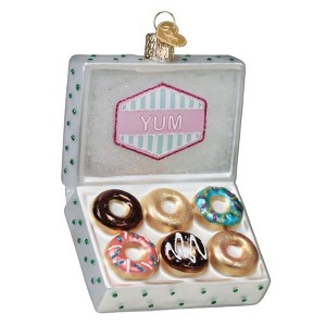 Old World Christmas Blown Glass Ornament for Christmas Tree, Box of Donuts - 1 of 4