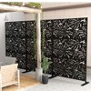 SpassWay 72"H x 47"W Outdoor Metal Garden Trellis Privacy Screen Lattice Panel Indoor Room Divider In Black - 2 of 4