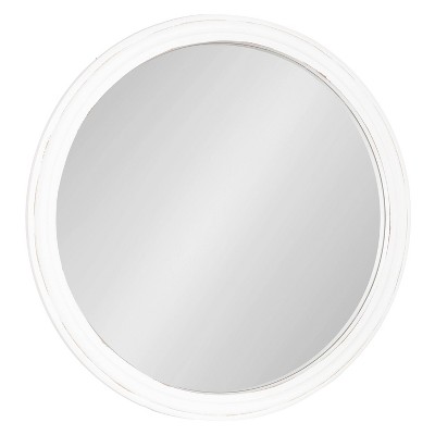 28" Mansell Round Wall Mirror White - Kate & Laurel All Things Decor