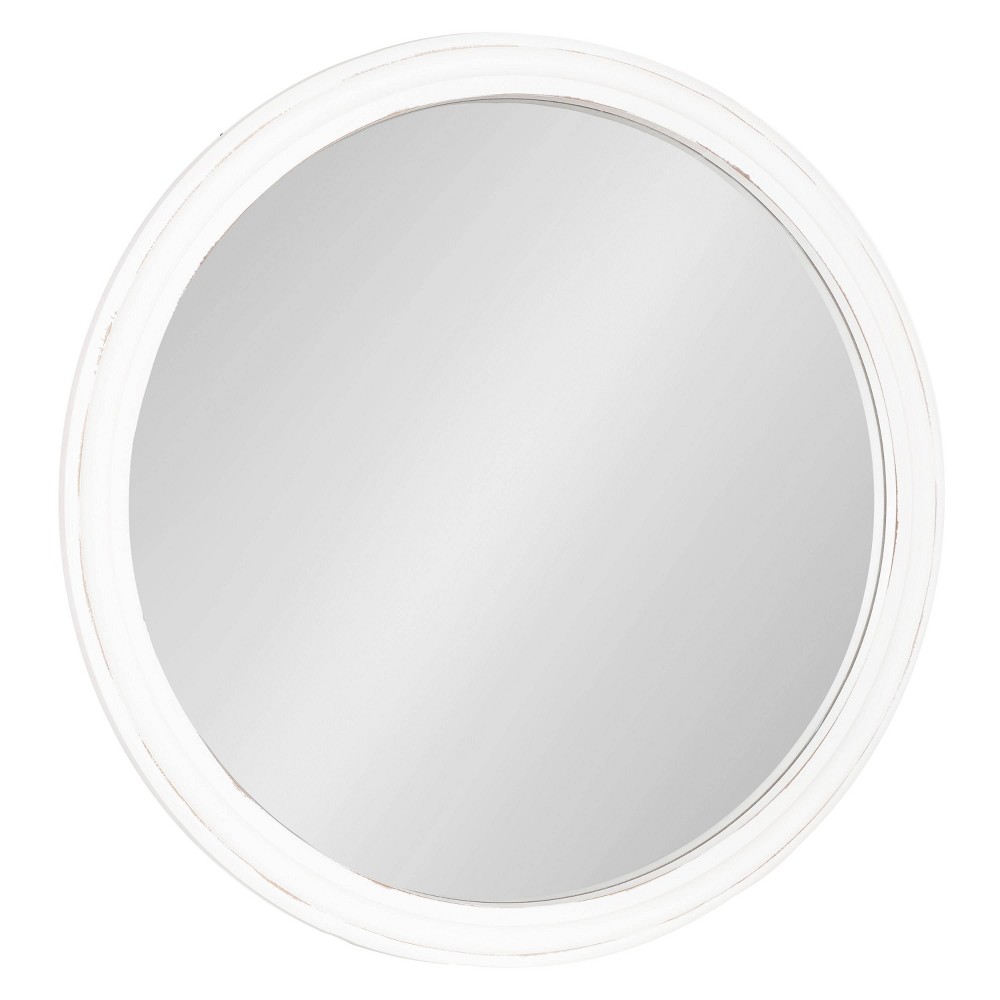 Photos - Wall Mirror 28" Mansell Round  White - Kate & Laurel All Things Decor: Tran