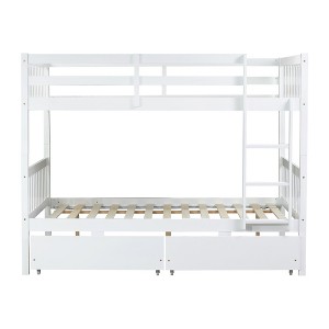 YOOCOZZ Full over Full Bunk Bed with Safety Guardrails and 2 Drawers - 1 of 4