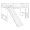 CAVINAS Twin/Full Size Wood Loft Bed with Slide & Ladder & Fence,Simple Bed Frame for Kids Room,Bedroom - 3 of 4