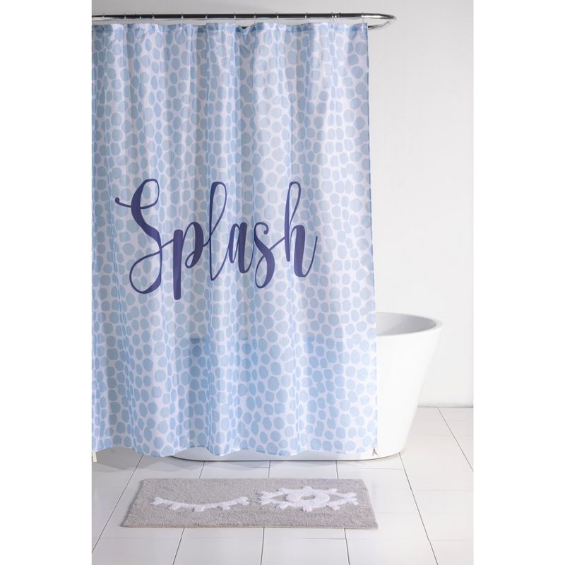 Shiraleah "Splash" Blue Leopard Print Shower Curtain, 4 of 6