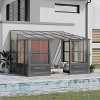 Erommy 10ft x 12ft Wall Mounted Gazebo, All-Season Aluminum Patio Gazebo with Side Door, Outdoor Permanent Sunroom - 3 of 4