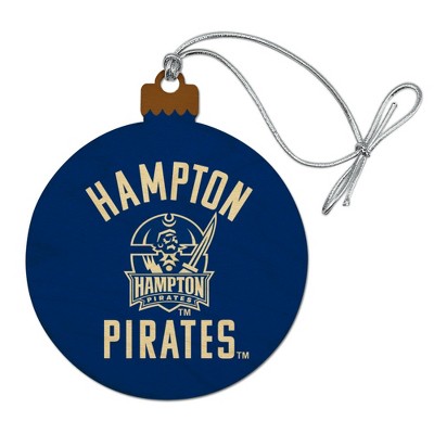 Hampton University Pirates Wood Christmas Tree Holiday Ornament