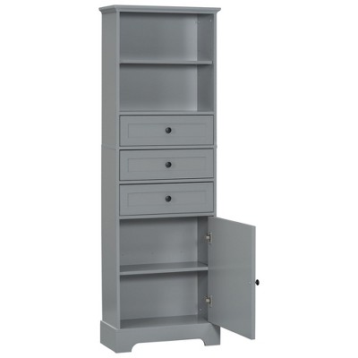 NicBex 68.3 Inch Tall Bathroom Storage Cabinet,Slim Storage Cabinet with 3 Drawers and Adjustable Shelf