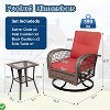 3-Piece Swivel Rocking Patio Chairs Set w/ 2 360-Degree Swivel Rocking Chairs Outdoor Wicker Patio Bistro Set - 2 of 4