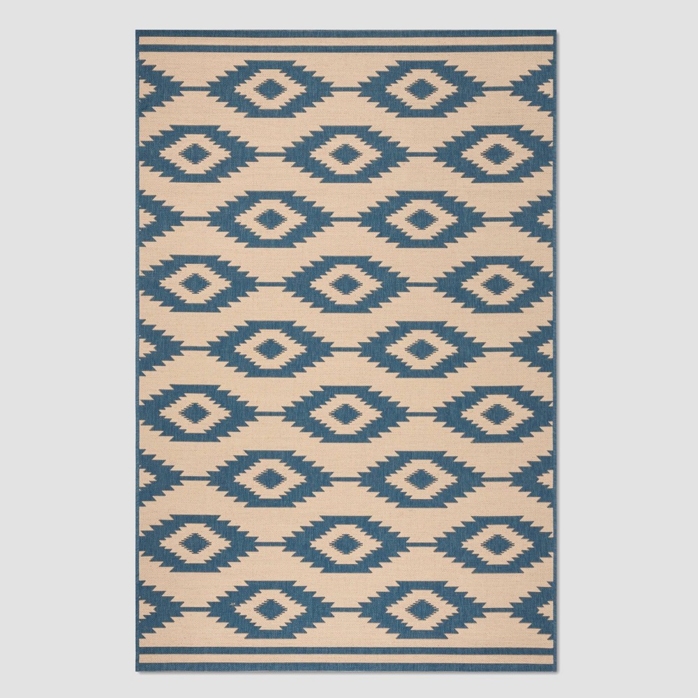 5'3inX7'6in Kamala Outdoor Rug Blue/Cream - Safavieh