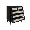 5 Drawer Cabinet Accent Storage Cabinet Wood Office File Cabinet Engineered Rattan Storage Dresser Chest - 3 of 4