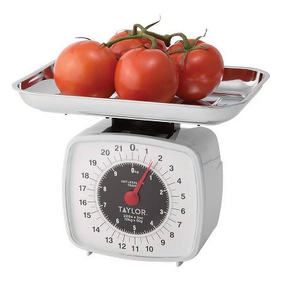 Taylor White Analog 22 lb Stainless Steel Kitchen Scale
