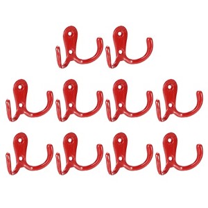 Unique Bargains Wall Zinc Alloy Double Prong Retro Hooks for Hanging - 1 of 4