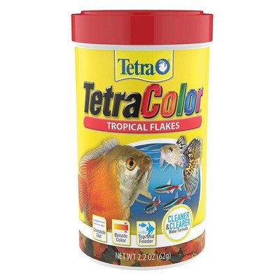 Tetra Clear Water Advanced Formula Tropical Color Flakes Fish Flavor Dry Fish Food - 2.2oz