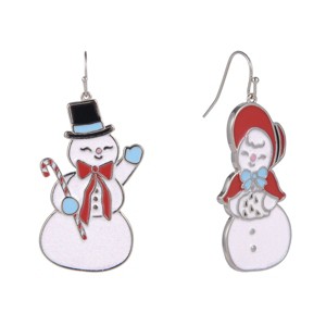 Hallmark Snowman and Snowwoman Earrings - 1 of 4