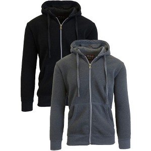 Galaxy By Harvic Boy's Slim Fit Fleece Lined Zip Up Hoodie-2 Pack - 1 of 4