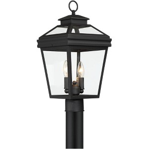 John Timberland Stratton Street Vintage Outdoor Post Light Textured Black 18 1/2" Clear Glass for Exterior Barn Deck House Porch Yard Patio Outside - 1 of 4