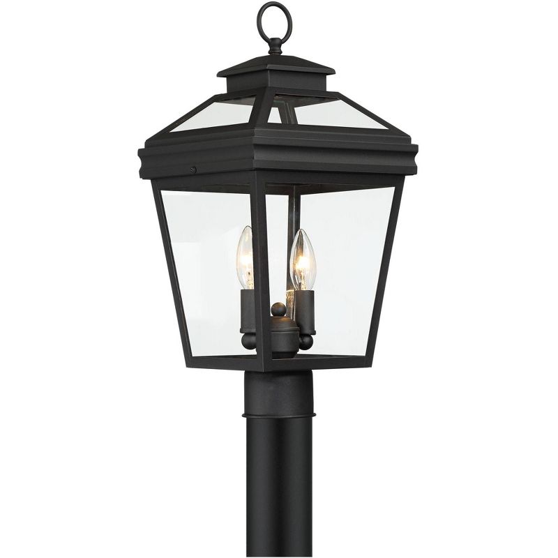 John Timberland Stratton Street Vintage Outdoor Post Light Textured Black 18 1/2" Clear Glass for Exterior Barn Deck House Porch Yard Patio Outside, 1 of 7
