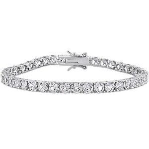 EVERLY JEWELRY |  Sterling Silver 14 1/4 CT TGW Created White Sapphire Bracelet - 1 of 4