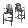 TOAOTBNBOB Wood Barstools Set of 2, Modern Bar Chairs with High Seat and Slat-back, Industrial Bar Stool for Outdoor, Dark Gray - 2 of 4
