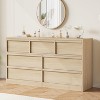 Modern 6-Drawer Wood Dresser, Double Drawer Storage Chest for Bedroom, Living Room & Nursery, Black and Natural - 3 of 4