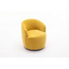 CAVINAS Chenille Fabric Swivel Accent Armchair, Barrel Chair with Black Powder Coating Metal Ring, for Living Room, Bedroom, Dining Room - 3 of 4