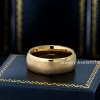 Jewelry Avalanche 8mm Domed Stepped Gold IP Florentine Finish Tungsten Carbide Mens Wedding Band - 3 of 4